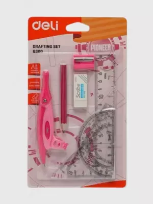 Чертежный набор "Deli Pioneer" 8 предметов (Арт.- 30001-EG) Ассорти