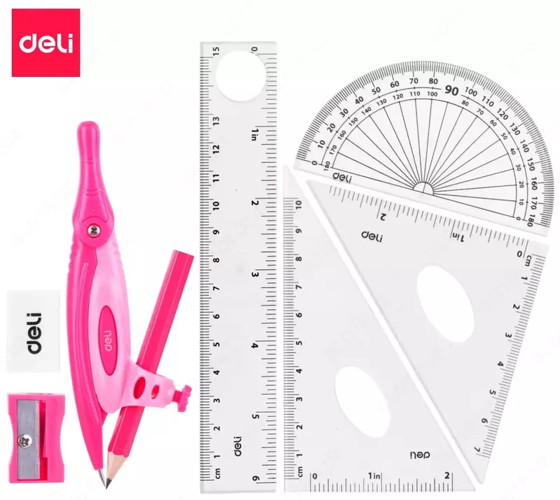 Чертежный набор "Deli Pioneer" 8 предметов (Арт.- 30204-EG) Ассорти