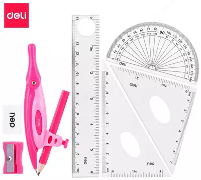 Чертежный набор "Deli Pioneer" 8 предметов (Арт.- 30204-EG) Ассорти