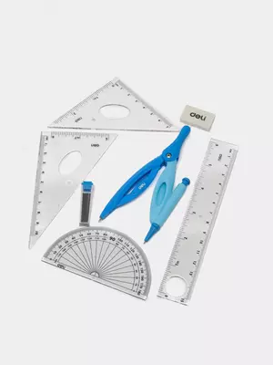 Чертежный набор "Deli Pioneer" 7 предметов (Арт.- 30304-EG) Ассорти