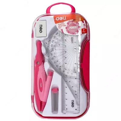 Чертежный набор "Deli Pioneer" 7 предметов (Арт.- 30304-EG) Ассорти