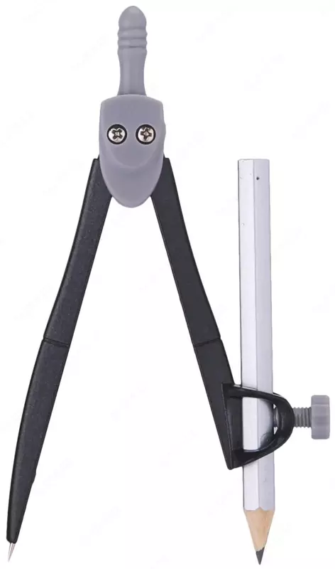 Чертежный циркуль Deli "Orbit Classic" пластиковая туба с карандашом (Арт.-20804-EG) Черный/Серый