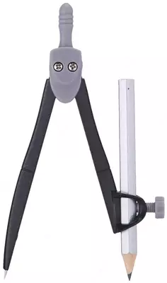 Чертежный циркуль Deli "Orbit Classic" пластиковая туба с карандашом (Арт.-20804-EG) Черный/Серый