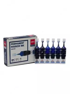 Чернила для перманентного маркера Deli "WB 005" 2.5 мл/12 шт. (Арт. - 45030-EU) Синие
