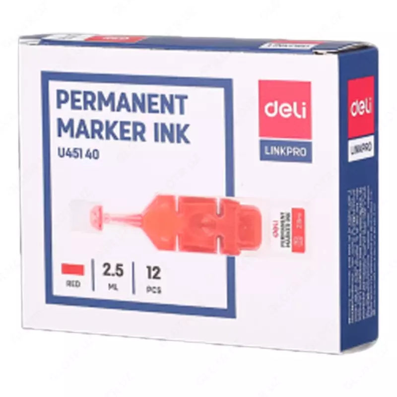 Doimiy marker uchun siyoh "Deli" 105, 2,5 ml/12 dona. (Art. No - 45140-EU) Qizil