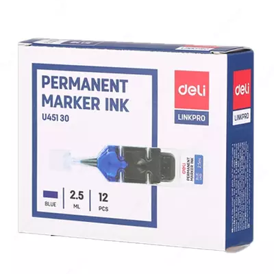 Чернила для перманентного маркера "Deli" 105, 2.5 мл/12 шт. (Арт. - 45130-EU) Синие