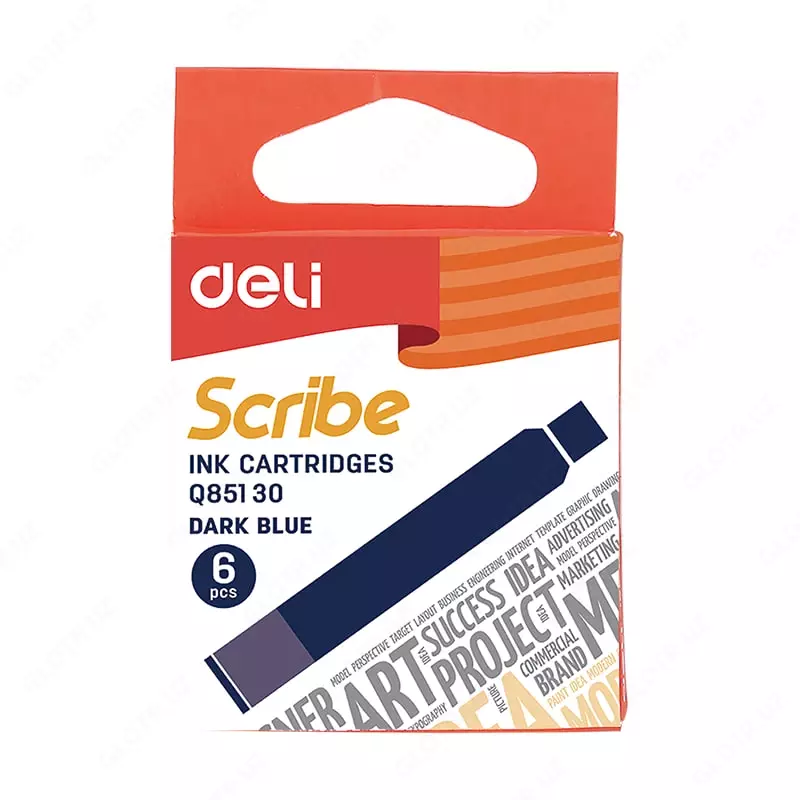 Чернила-картридж к перьевой ручке "Deli" 6 шт. (Арт. - 85130-EQ) Синие
