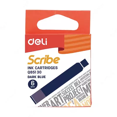 Чернила-картридж к перьевой ручке "Deli" 6 шт. (Арт. - 85130-EQ) Синие