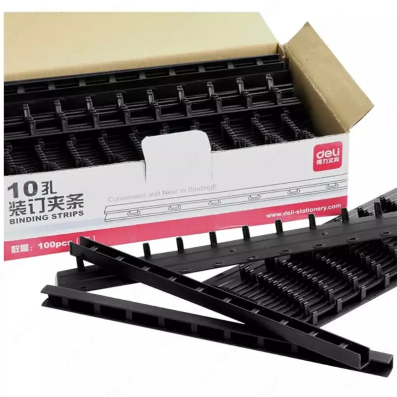 Шина для переплета "Deli" 17.5 мм (Арт. - 3830-bk) Черная