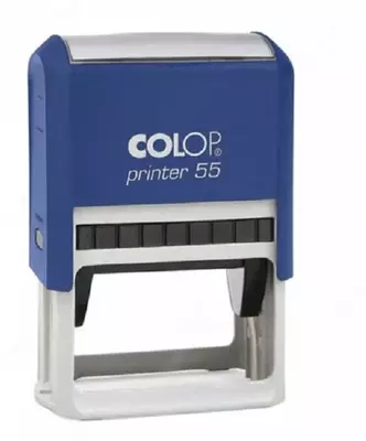 Штамп самонаборный Colop "Printer 55" Set19 A+B, 8 строк (Арт. - 101871) Синий/Синий