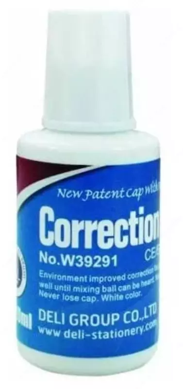 Корректирующая жидкость с кисточкой "Deli" 20 мл (Арт. - 39291)