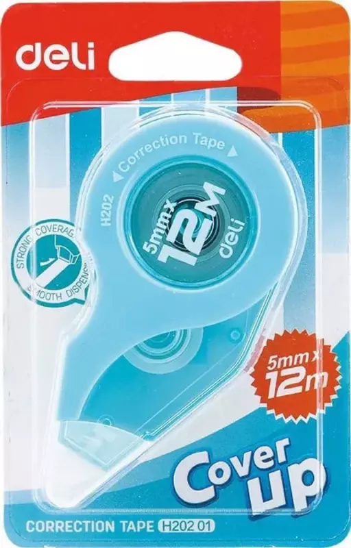 Корректирующая Штрих-лента Deli "Cover UP" 12 м х 5 мм (Арт. - 20201-EH) Ассорти