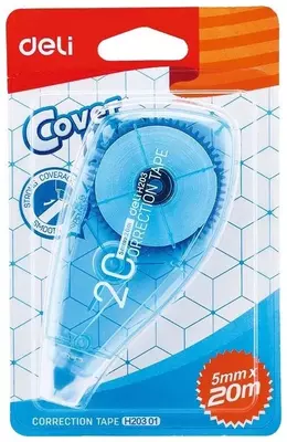 Корректирующая Штрих-лента Deli "Cover UP" 20 м х 5 мм (Арт. - 20301-EH) Ассорти