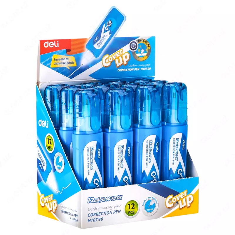 Tuzatish qalam zarbasi Deli "Cover UP" 12 ml. (Res. - 10790-EH)