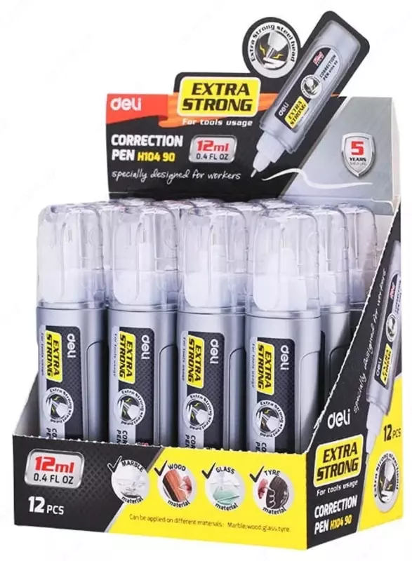 Корректирующая штрих-ручка Deli "Extra Strong" 12 мл. (Арт. - 10490-EH)