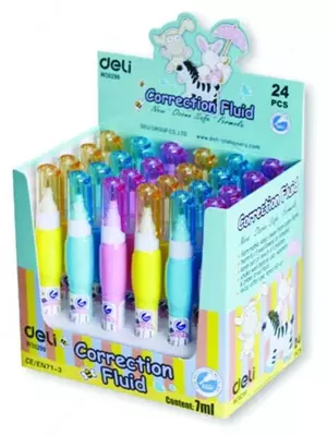 Корректирующая штрих-ручка "Deli" 7 мл. (Арт. - 39299) Ассорти