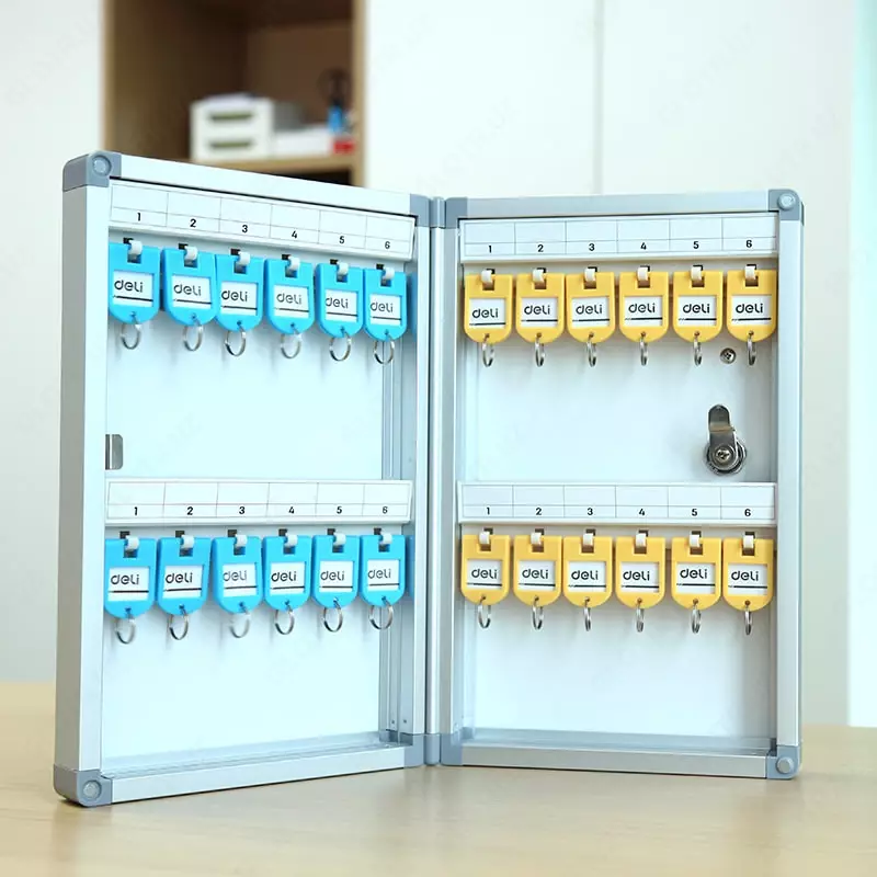 Универсальный Шкаф для ключей "Deli" 24 ключа (Арт.- 50800) Серый