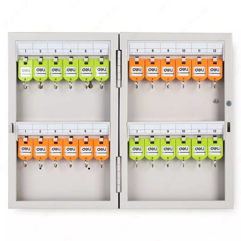 Универсальный Шкаф для ключей "Deli" 24 ключа (Арт.- 9321) Серый