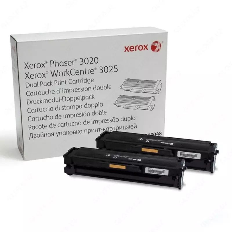 Комплект картриджей "Xerox" для PH3020/WC3025, 2х1500 стр. (Арт. - 106R03048) Черный