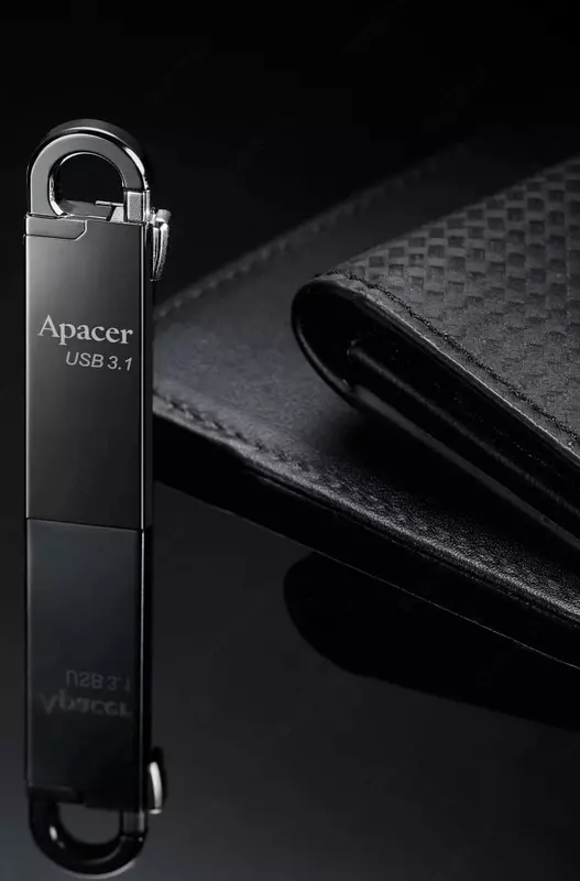 Flash - Disk "Apacer" AH15A, 64 GB, USB 3.1 (Art. № - AP64GAH15AA-1) Qora