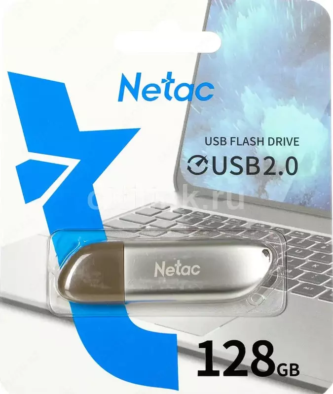 Flash - Накопитель "Netac" U352, 128GB, USB 3.0 (Арт. - NT03U352N-128G-30PN) Серебристый