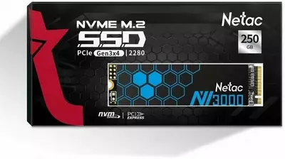 Qattiq holatdagi disk SSD "Netac" NV3000, M.2, 250GB, PCIe 3.0 (Art. № - NT01NV3000-250-E4X)