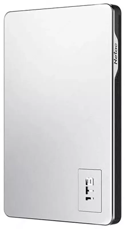 Qattiq disk - HDD "Netac" 2,5" K338, USB 3.0, 1TB (Art. No. - NT05K338N-001T-30SL) Kumush metall