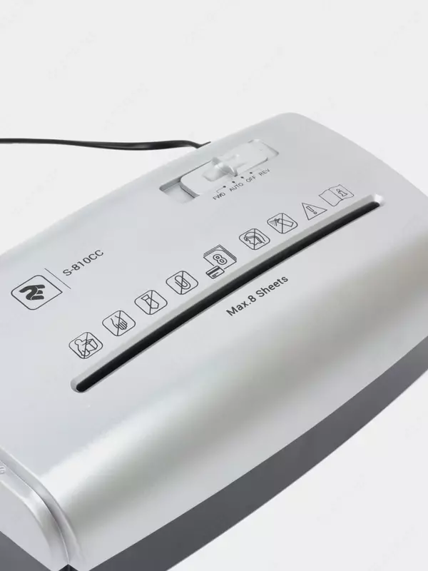 Qog'oz maydalagich "2E" S-810CC, 8 varaq (Art. № - 2E-S-810CC) Qora/kumush