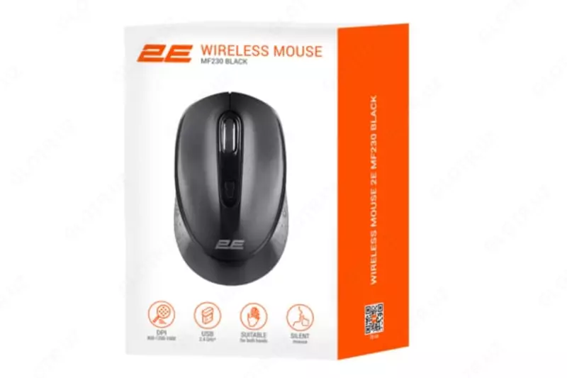 Simsiz sichqoncha " 2e " Mf230 Silent WL USB (Art. - 2e-MF230WB) qora