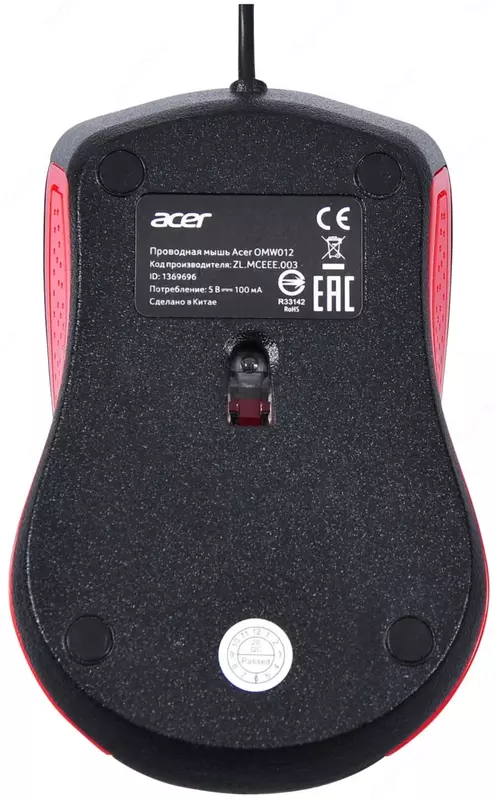 Проводная мышь "Acer" OMW012 USB (Арт. - ZL.MCEEE.003) Черная/красная