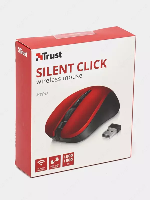 Беспроводная мышь "Trust" Mydo Silent WL USB (Арт. - 21871_TRUST) Черная/Красная