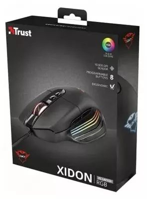 Simli o'yin sichqonchasi "Trust" GXT 940 Xidon RGB, USB (Art. - 23574_TRUST) Qora
