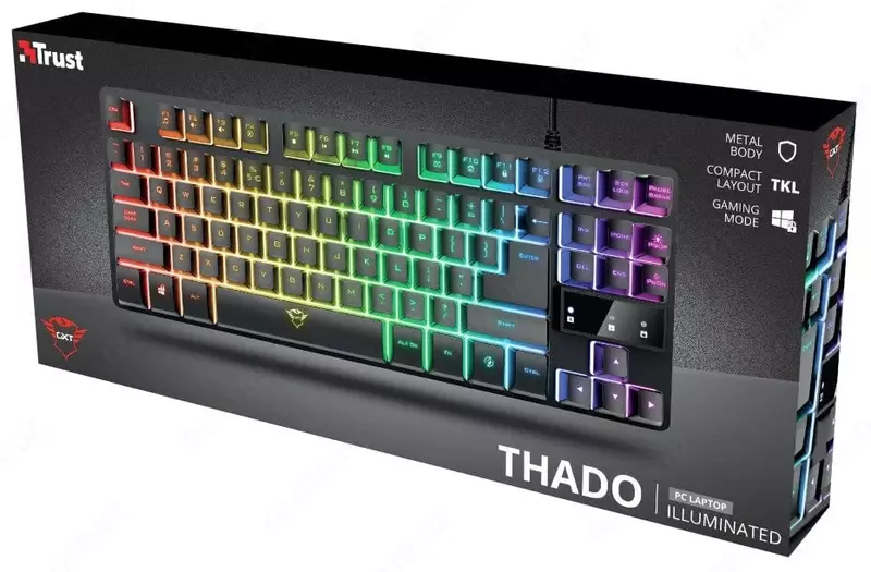 Проводная игровая клавиатура "Trust" GXT 833 Thado TKL USB (Арт. - 23724_TRUST) Черная