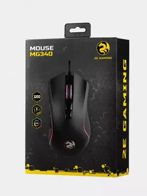 Simli o'yin sichqonchasi "2E GAMING" MG340 RGB, USB (Art. - 2E-MG340UB) Qora