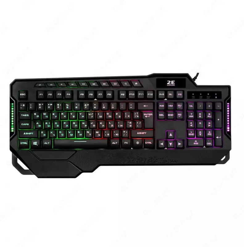 Simli o'yin klaviaturasi "2E GAMING" KG340 LED USB (Art. - 2E-KG340UBK) Qora