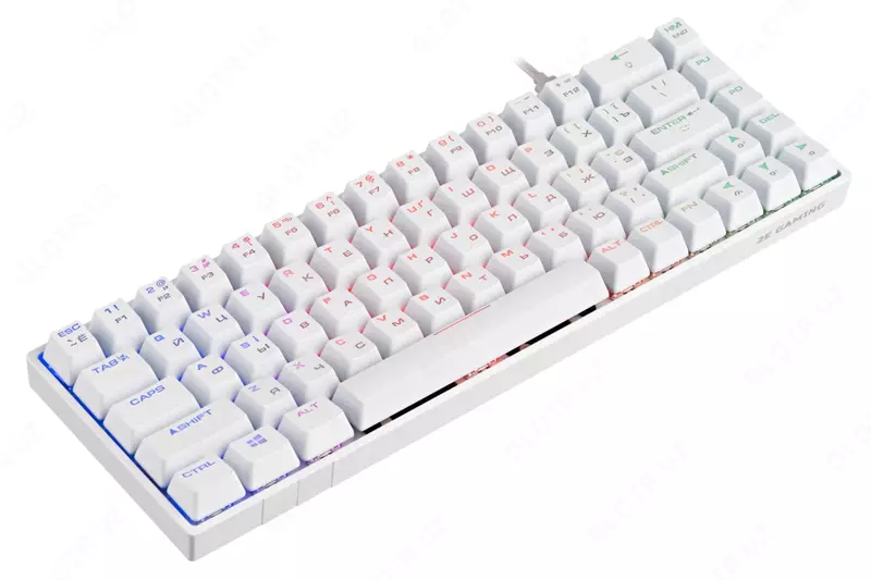 Проводная игровая клавиатура "2E GAMING" Gateron KG370 RGB USB (Арт. - 2E-KG370UWT-BL) Белая