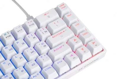 Simli o'yin klaviaturasi "2E GAMING" Gateron KG370 RGB USB (Art. - 2E-KG370UWT-BR) Oq