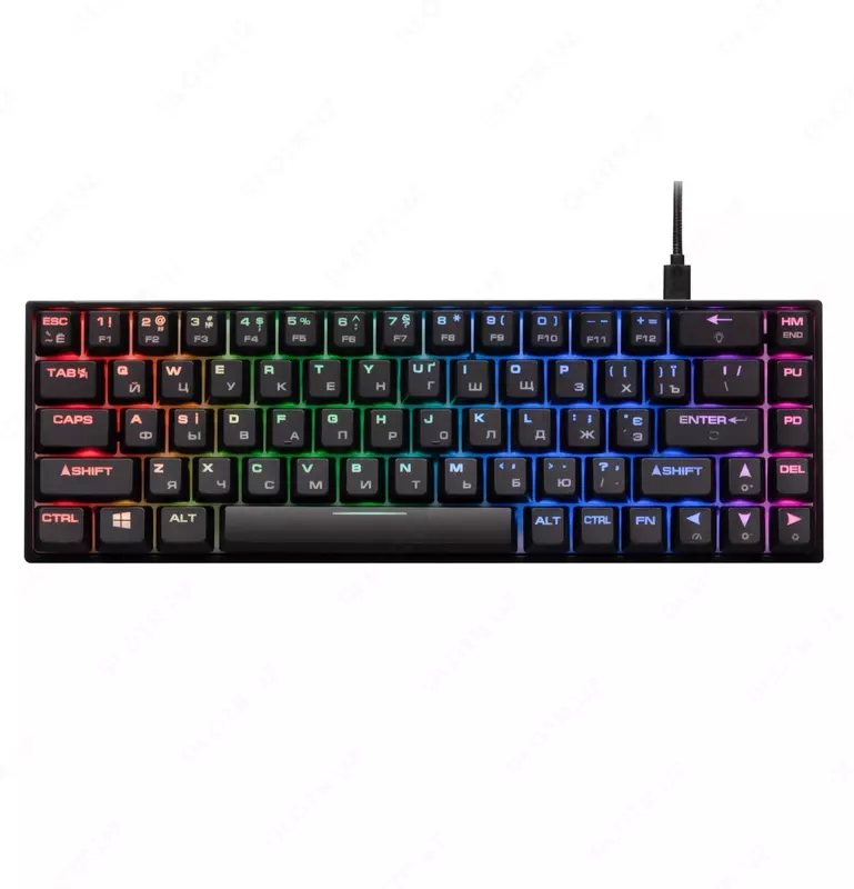 Simli o'yin klaviaturasi "2E GAMING" Gateron KG370 RGB USB (Art. № - 2E-KG370UBK-RD) Qora