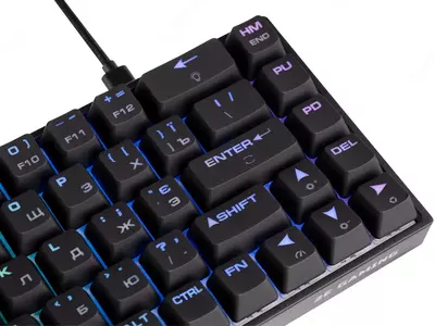 Simli o'yin klaviaturasi "2E GAMING" Gateron KG370 RGB USB (Art. № - 2E-KG370UBK-RD) Qora