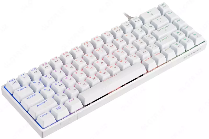 Simli o'yin klaviaturasi "2E GAMING" Gateron KG370 RGB USB (Art. № - 2E-KG370UWT-RD) Oq