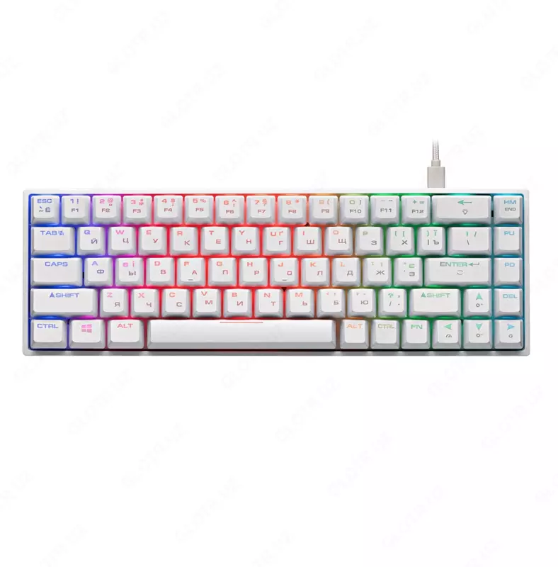 Simli o'yin klaviaturasi "2E GAMING" Gateron KG370 RGB USB (Art. № - 2E-KG370UWT-RD) Oq