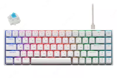 Simsiz o'yin klaviaturasi "2E GAMING" Gateron KG380 RGB (Art. № - 2E-KG380UWT-BL) Oq