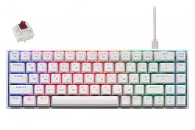Simsiz o'yin klaviaturasi "2E GAMING" Gateron KG380 RGB (Art. - 2E-KG380UWT-BR) Oq