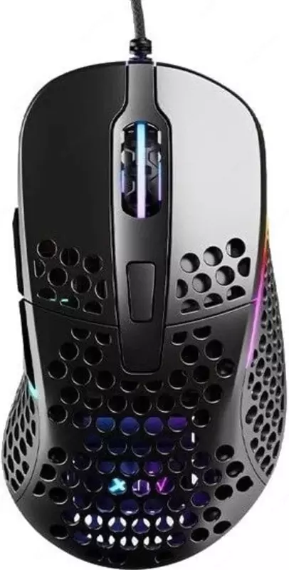 Проводная игровая мышь "Xtrfy" M4, RGB, USB (Арт. - XG-M4-RGB-GLOSSY) Серый глянец