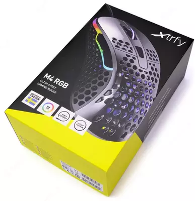 Проводная игровая мышь "Xtrfy" M4, RGB, USB (Арт. - XG-M4-RGB-GLOSSY) Серый глянец