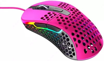 Проводная игровая мышь "Xtrfy" M4, RGB, USB (Арт. - XG-M4-RGB-PINK) Розовая/серая