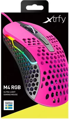 Проводная игровая мышь "Xtrfy" M4, RGB, USB (Арт. - XG-M4-RGB-PINK) Розовая/серая