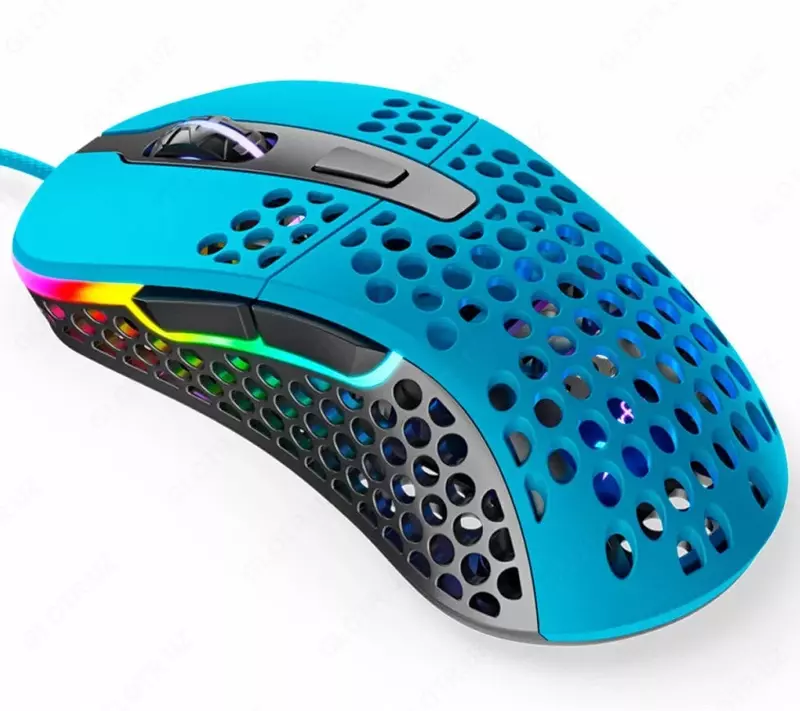 Проводная игровая мышь "Xtrfy" M4, RGB, USB (Арт. - XG-M4-RGB-BLUE) Голубая/серая