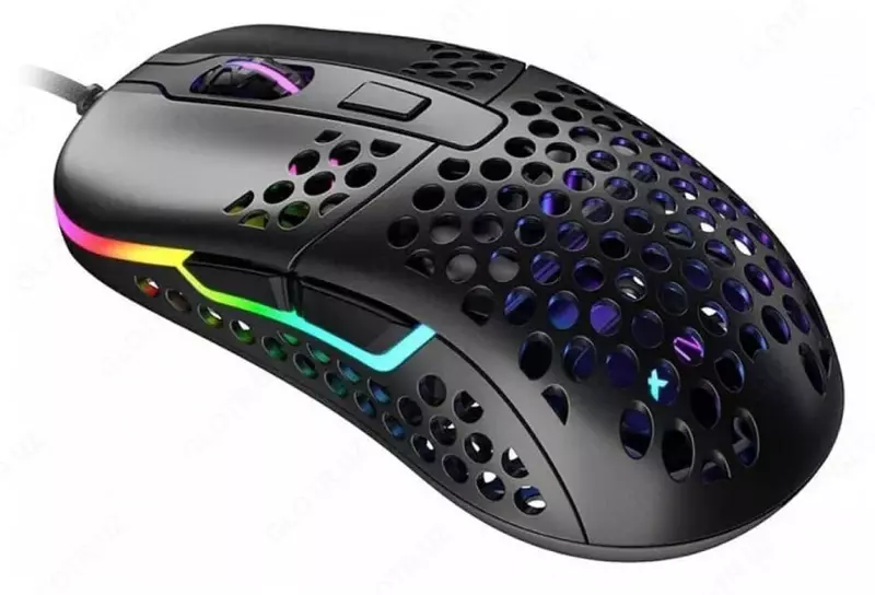 Simli o'yin sichqonchasi "Xtrfy" M42, RGB, USB (Art. - XG-M42-RGB-BLACK) Qora