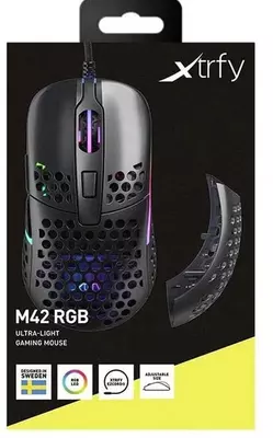 Simli o'yin sichqonchasi "Xtrfy" M42, RGB, USB (Art. - XG-M42-RGB-BLACK) Qora